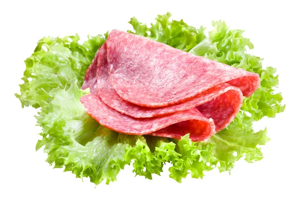 Salami isoliert — Stockfoto
