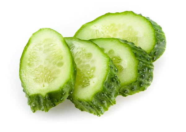 Sliced cucumber isolated on white background — Stock Photo, Image