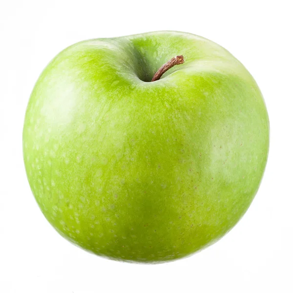 Manzana verde aislada sobre un fondo blanco —  Fotos de Stock