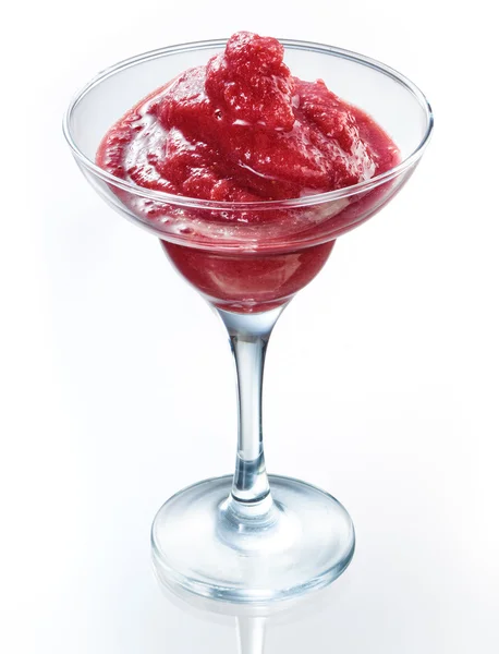 Strawberry smoothie isolated on white. Organic vegan food — Stock Photo, Image