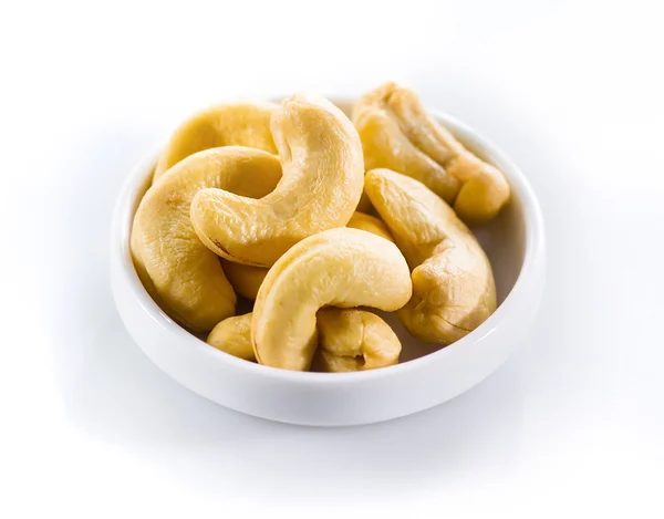 Cashew. Heap of nuts isolated on white background — Stock Photo, Image