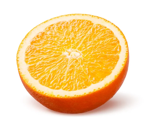 Naranja. Mitad de fruta aislada sobre fondo blanco —  Fotos de Stock