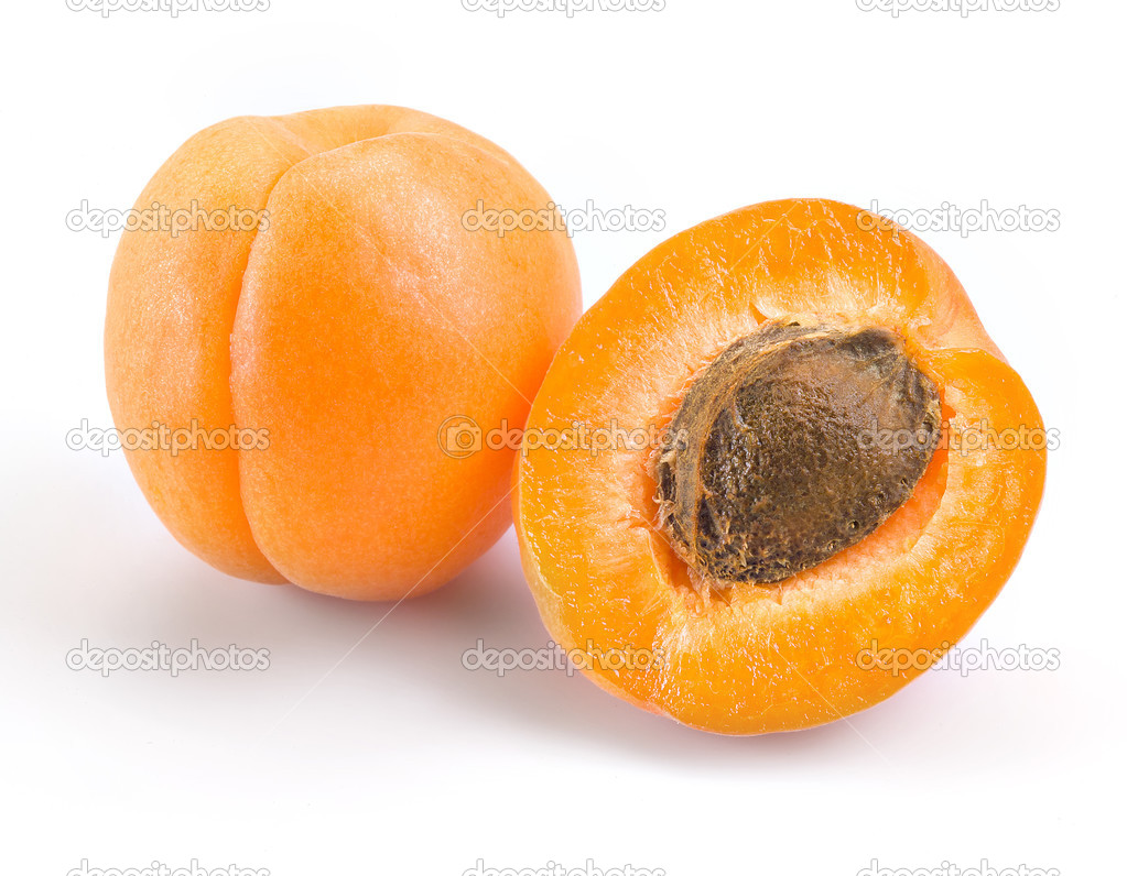 Apricot. Fruits isolated on white.
