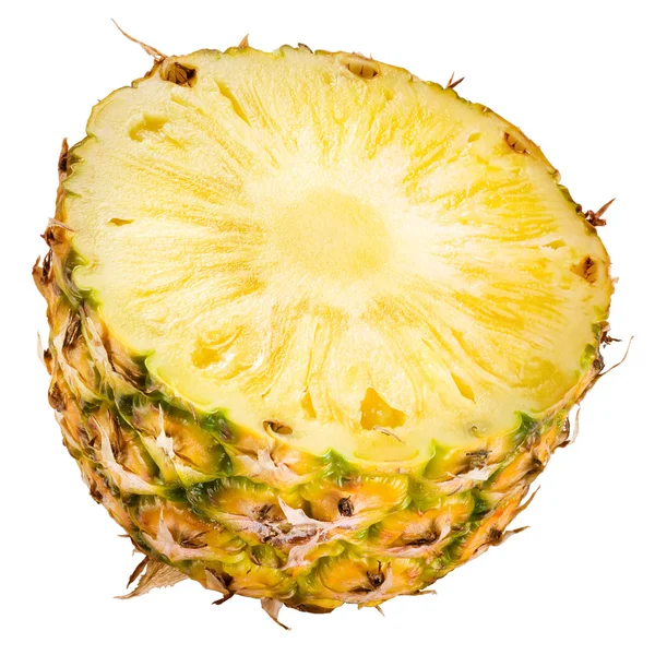 Ananas frais tranché. Demi sur fond blanc — Photo