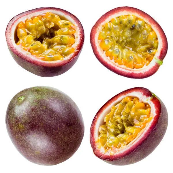 Passion fruit isolated on white background. Collection — Stock Photo, Image