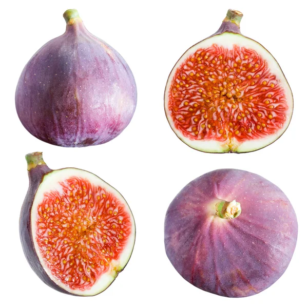 Figs collection. Fruits on white background — Stock Photo, Image