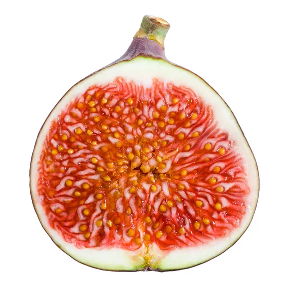 Figs. Ripe Fruit. Half on white background — Stock Photo, Image