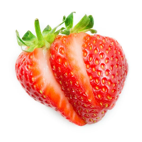 Sliced strawberry isolated on white — Stock Photo, Image