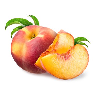 Peach isolated on white clipart