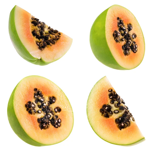 Papaya. collectie geïsoleerd op wit — Stockfoto