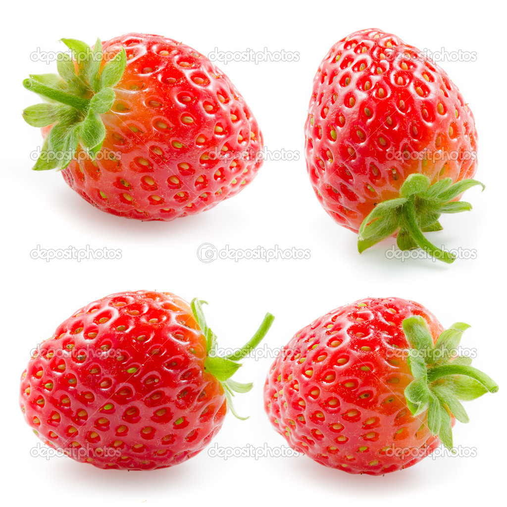 Strawberry. Collection isolated on white