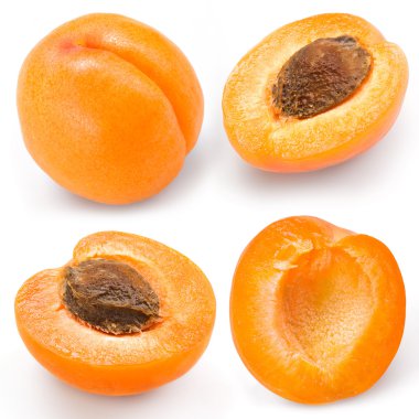 kayısı. beyaz izole meyve. koleksiyonu