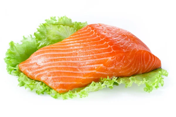Salmon fillet isolated on white — Stock Photo, Image