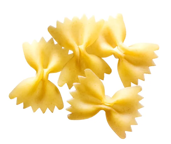 Farfalle. Pasta aislada sobre fondo blanco — Foto de Stock