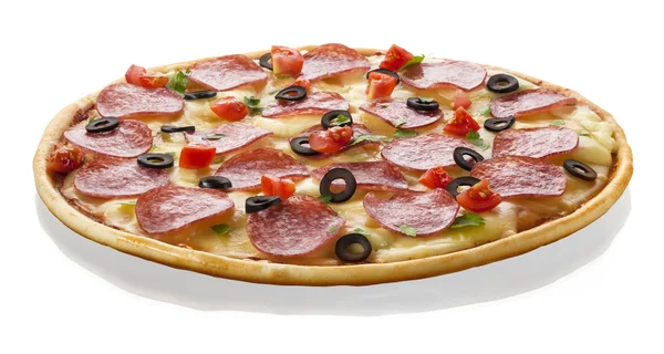 Italian pizza on white background — Stock Photo, Image