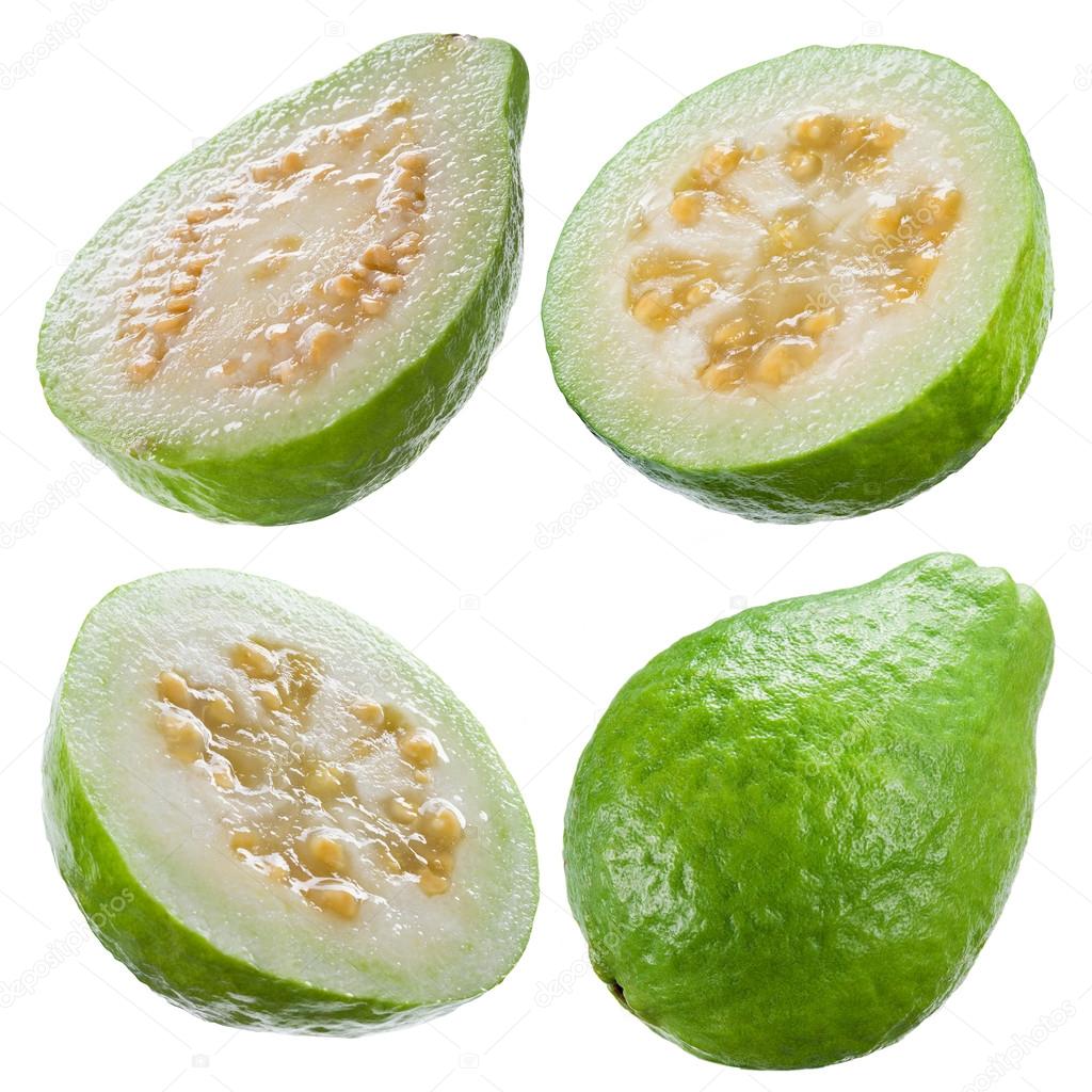 Guava isolated on white background. Collection