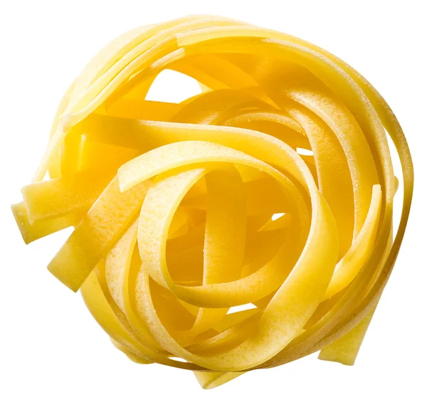 Tagliatelle pasta isolated over white background. — Stock Photo, Image