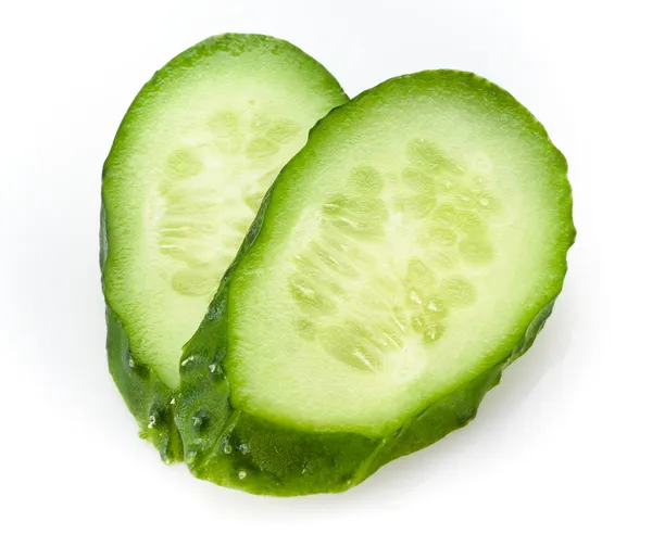 Sliced cucumber isolated on white background — Stock Photo, Image