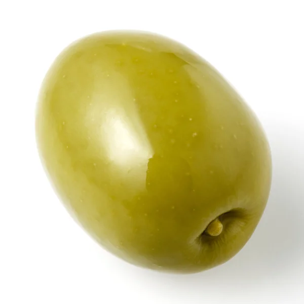 Green olive isolated on white — Stock Photo, Image