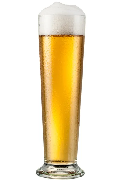 Glass with beer isolated on white. With clipping path — Stock Photo, Image