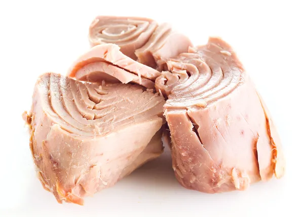 ton balığı üzerinde beyaz izole