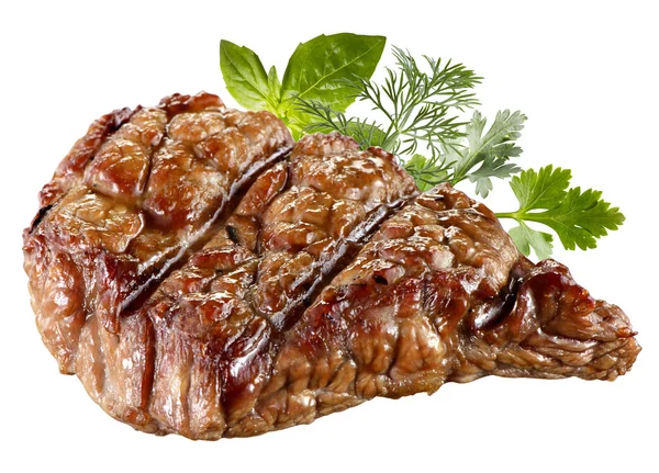 Grilled Beef Steak Isolated. Clipping path — Stock Photo, Image