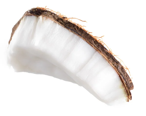Kokosnuss. Fruchtschnitt isoliert auf weiß — Stockfoto