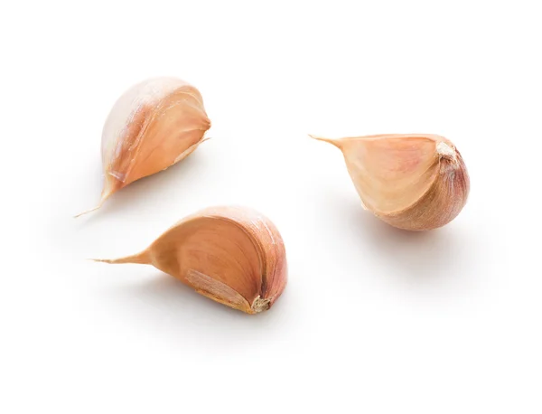 Garlic cloves on white background — Stock Photo, Image