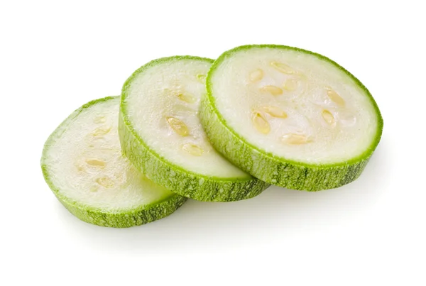 Piece of courgette or zucchini on a white background — Stock Photo, Image