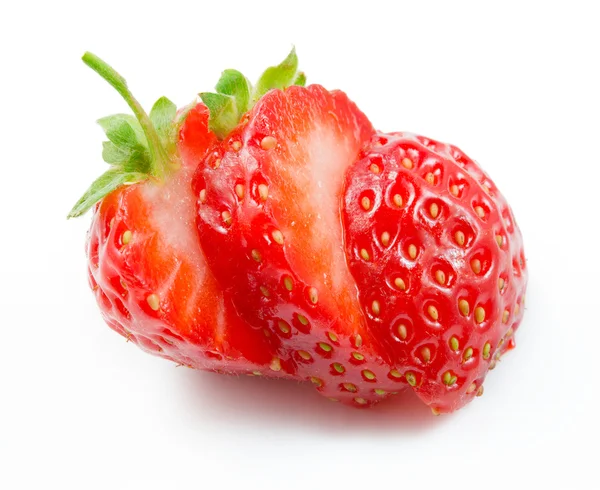Strawberry. Sliced fruit isolated on white — ストック写真