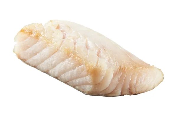 在白色背景上的新鲜准备的苏氏鱼片 — 图库照片