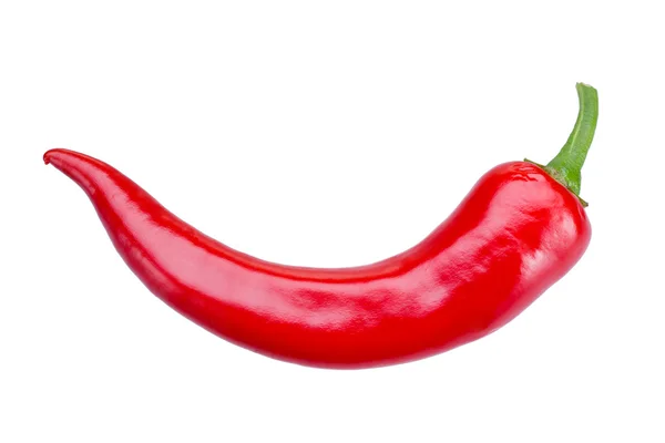Czerwony gorący pieprz chili izolowany na białym tle — Zdjęcie stockowe