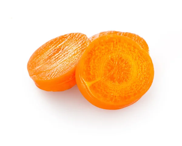 Rodajas de zanahoria aisladas sobre fondo blanco —  Fotos de Stock