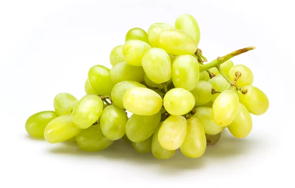 Fresh green grapes isolated on white — Stock Photo, Image