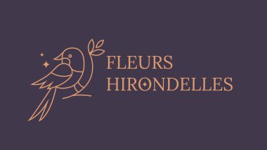 Kuşlu zarif bir logo. Vektör illüstrasyonu