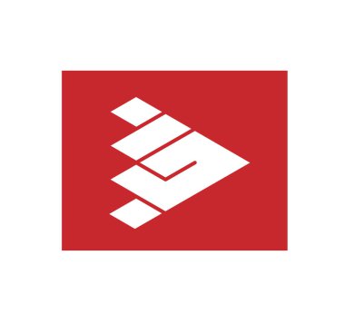 Kırmızı bir yorganın soyut logosu. Vektör illüstrasyonu