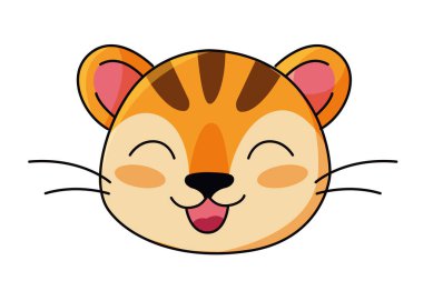 Kaplan gülümsüyor. Vektör resmi.