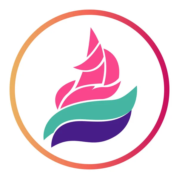 Logo abstrait du navire. Illustration vectorielle avec yacht — Image vectorielle