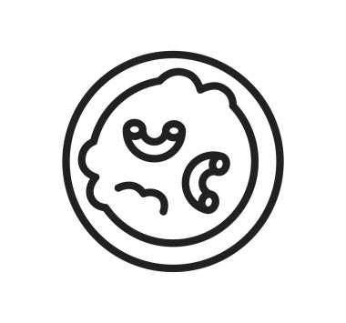 Bir tabak makarna ikonu. Vektör çizimi. Satır biçimi