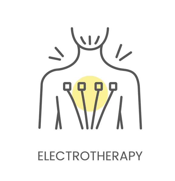 Elektroterapia pleców, ikona wektora linii — Wektor stockowy