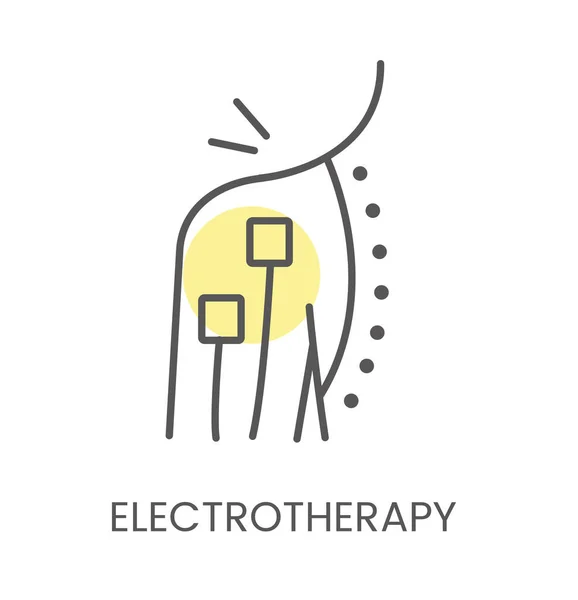 Ηλεκτροθεραπεία για τον ώμο, γραμμή διάνυσμα εικονίδιο — Διανυσματικό Αρχείο