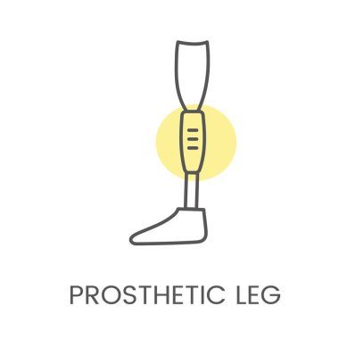 Bacak protez çizgisi vektör simgesi.