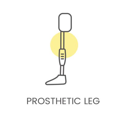 Bacak protez çizgisi vektör simgesi.