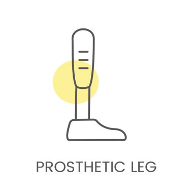 Bacak protez çizgisi vektör simgesi.