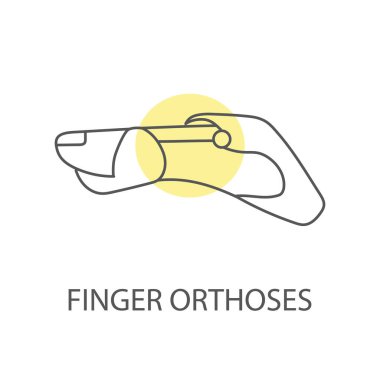 Parmak ortozu, vektör doğrusal simgesi.