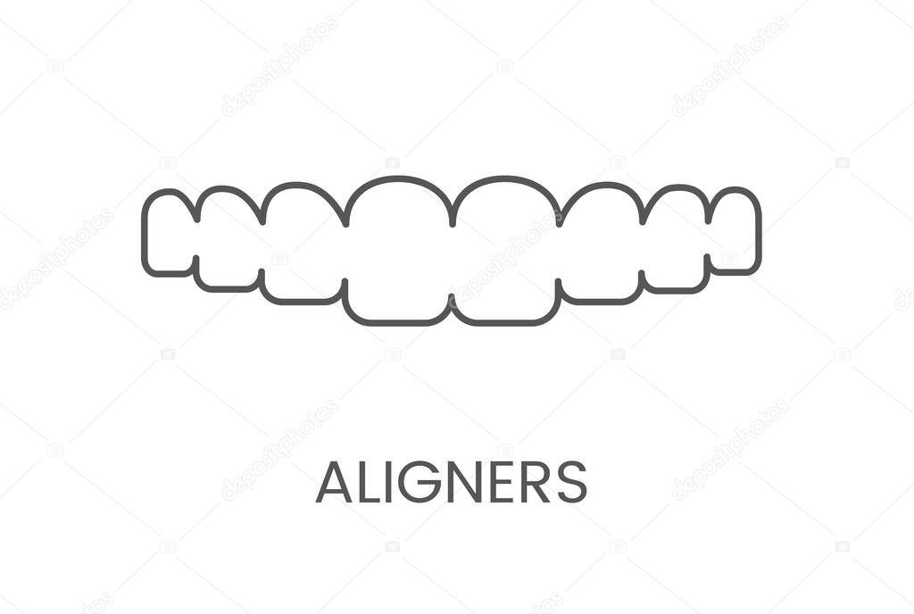 Linear icon aligners. Vector illustration for dental clinic.