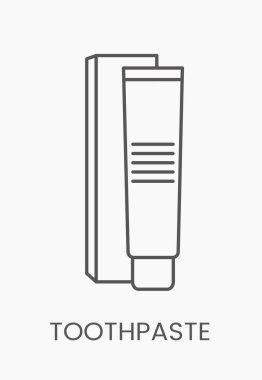 Doğrusal ikon diş macunu. Diş kliniği için vektör illüstrasyonu.