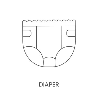 Bebek bezi doğrusal simgesi. Vektör simgesi