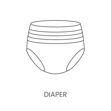 Bebek bezi doğrusal simgesi. Vektör simgesi