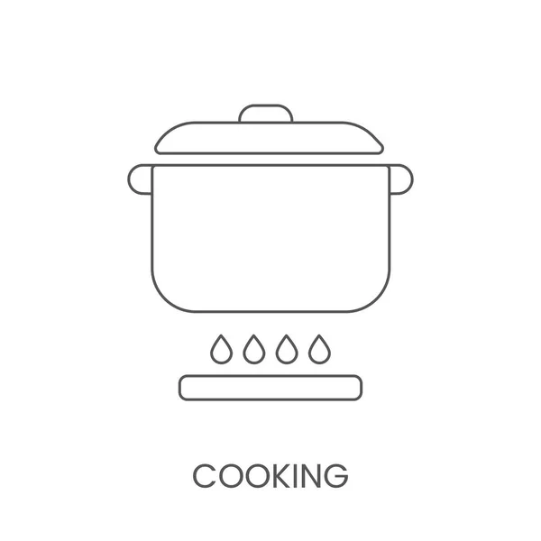 Cocina Pan Icono Línea Vectorial Estufa — Archivo Imágenes Vectoriales